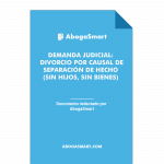 Demanda Judicial: Divorcio por Causal de Separación de hechos (Con hijos, sin bienes)