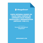 Carta notarial resolución de contrato por aplicación de art 1429 del código civil (plazo de 15 días)